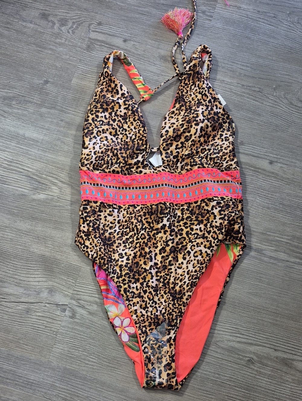 Sunshine 79 Zen Garden Plunge Vibrant One-Piece Reversible Swimsuit. Size 8. NWT - Picture 8 of 9